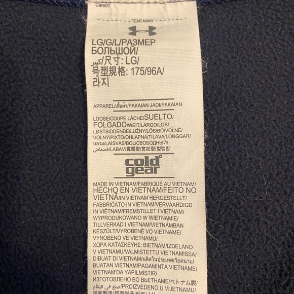 COPY - Under Armour Full Zip Hoodie Jacket Coldgear in Navy/Black w/reflective … - Picture 5 of 9